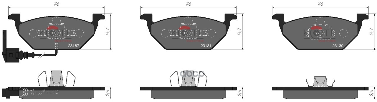 Колодки тормозные дисковые передние к-т AUDI A3 >03/VW G4/G5/SKODA OCTAVIA 1.4/1.6 KOTL арт. 1658kt