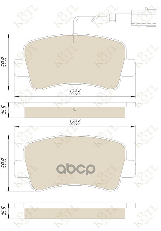 Колодки тормозные дисковые задние к-т OPEL MOVANO/RENAULT MASTER 10- KOTL арт. 1903kt