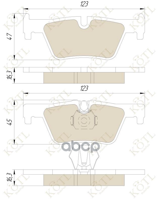 Колодки тормозные дисковые задние к-т BMW 1 F20 10-/3 F30 11- KOTL арт. 1919kt