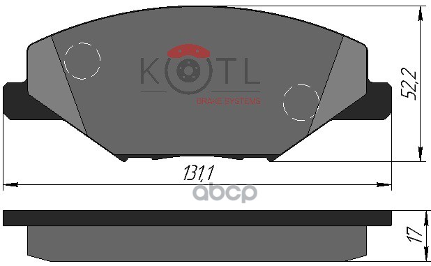 Колодки тормозные дисковые передние к-т VW POLO (RUS) 11-/SKODA FABIA 11- KOTL арт. 2027kt