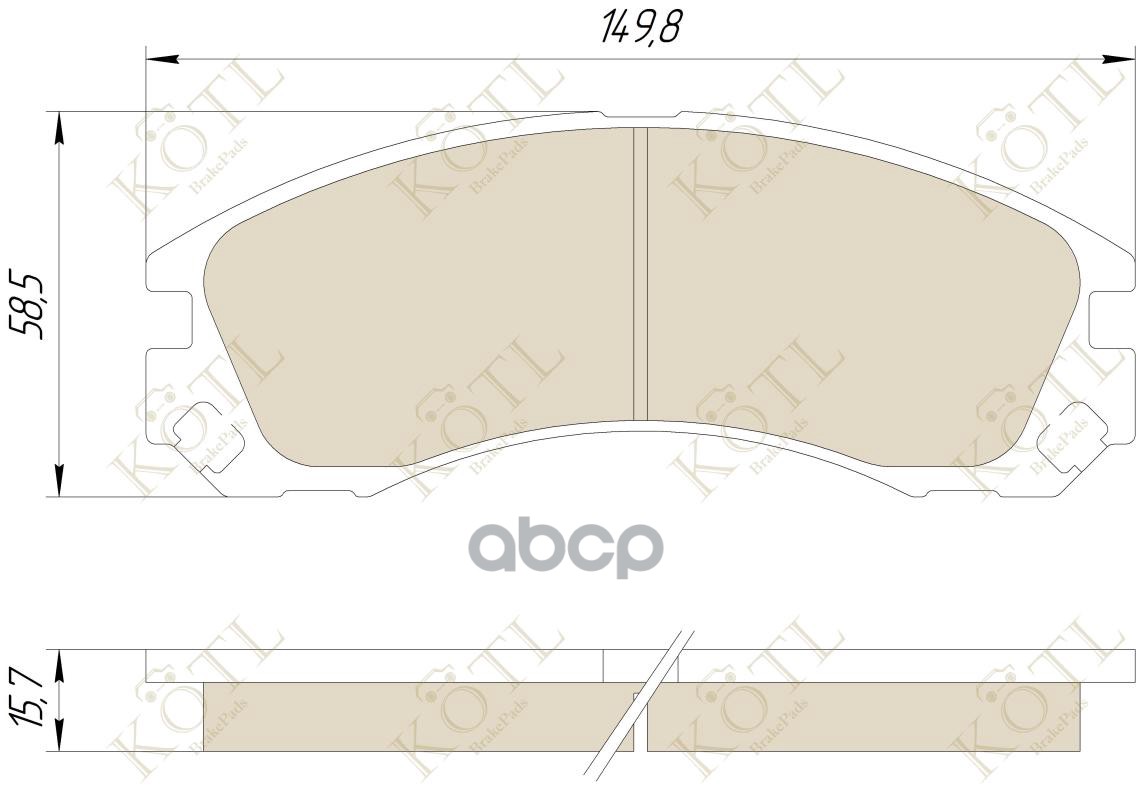 Колодки тормозные дисковые передние к-т MITSUBISHI OUTLANDER 03>/PAJERO 90>00/00> KOTL арт. 3200kt