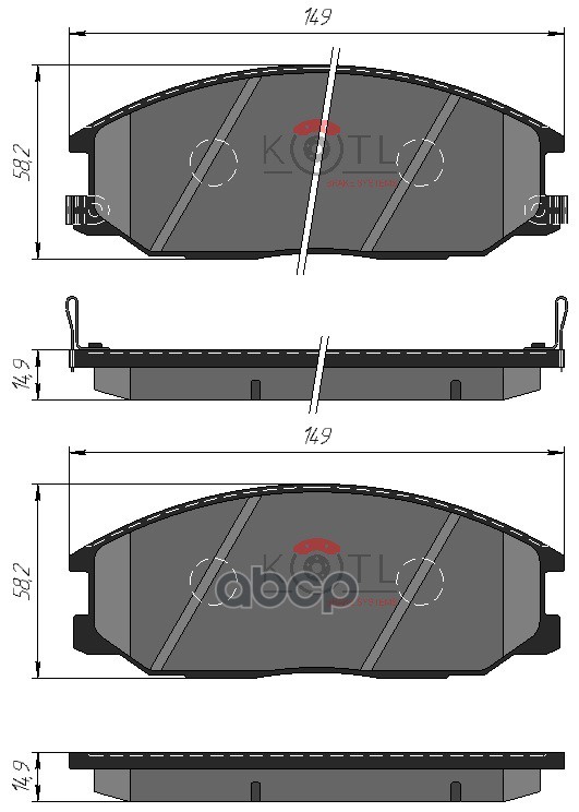 Колодки тормозные дисковые передние к-т HYUNDA H-1 / STAREX KOTL арт. 3297kt