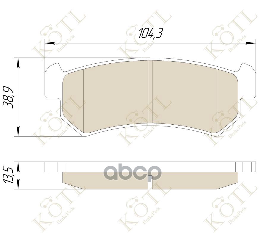 Колодки тормозные дисковые задние к-т CHEVROLET LACETTI 03-06/DAEWOO NUBIRA KOTL арт. 3348kt