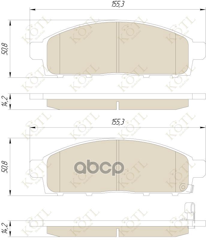 Колодки тормозные дисковые передние к-т MITSUBISHI PAJERO SPORT/MONTERO SPORT 08>/ KOTL арт. 3435kt
