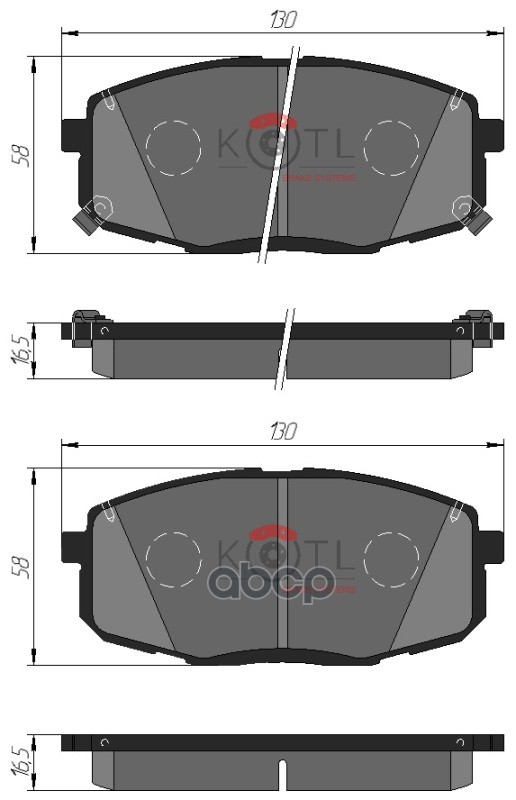 Колодки тормозные дисковые передние к-т HYUNDAI i30 07-/KIA СEED 07-/CARENS 02- KOTL арт. 3450kt