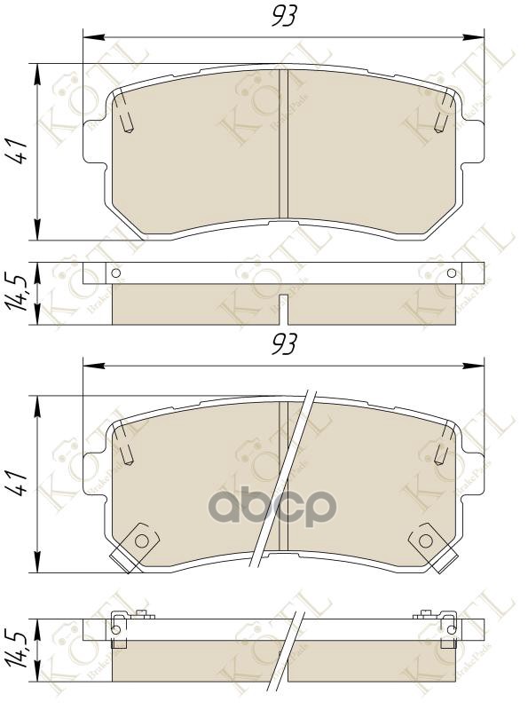 Колодки тормозные дисковые задние к-т KIA CEED/RIO/SPORTAGE/HYUNDAI ACCENT/i20/i KOTL арт. 3474kt
