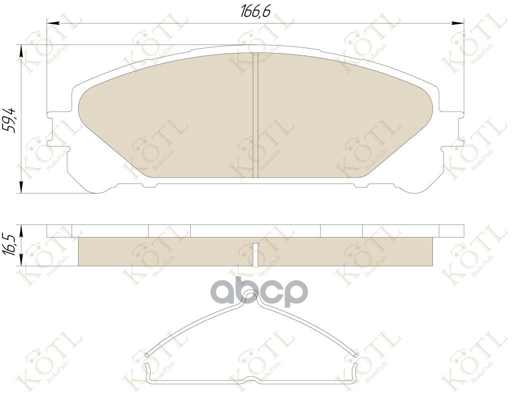 Колодки тормозные дисковые передние к-т LEXUS NX 14-  RX 09-  TOYOTA HIGHLANDER 07- KOTL арт. 3484kt