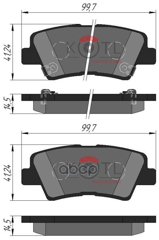 Колодки тормозные дисковые задние к-т HYUNDAI SOLARIS 10-/SONATA V (NF) 05-/KIA KOTL арт. 3494kt