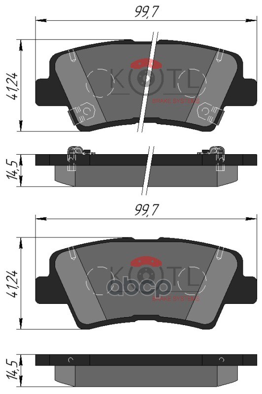 Колодки тормозные дисковые задние к-т HYUNDAI i40/SSANG YONG ACTYON 11- KOTL арт. 3594kt