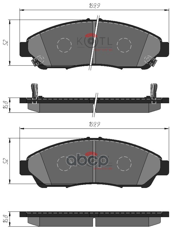 Колодки тормозные дисковые передние к-т HONDA Pilot KOTL арт. 53kt
