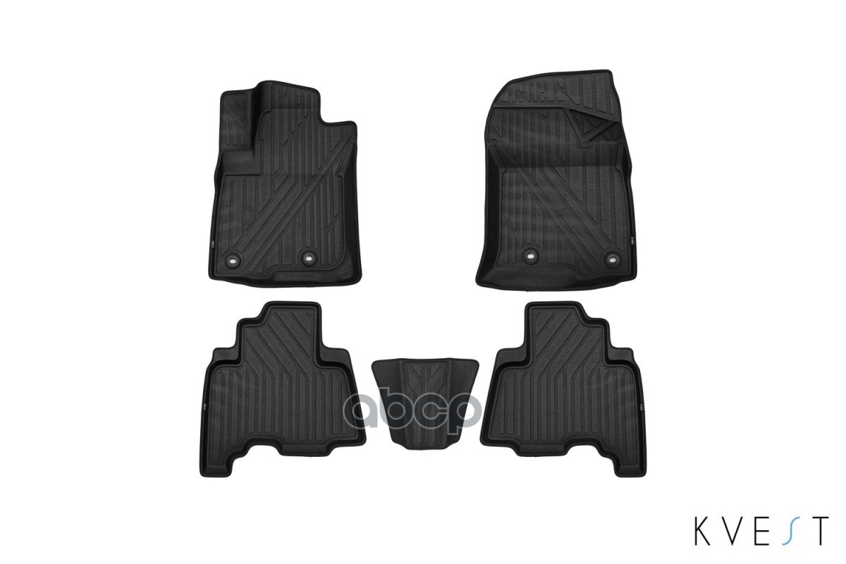 Коврики Kvest 3D В Салон Подходят Для Toyota Lc-150 Prado, 2013-, 5 Шт. (Полиуретан, Черный, Серый) / Тойота Ленд Крузер Прад...