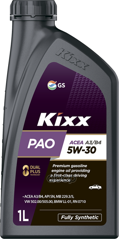 Kixx Масло моторное Kixx PAO 5w-30 API SN/CF, ACEA A3/B4 1л (L2090AL1K1) L2090AL1E1