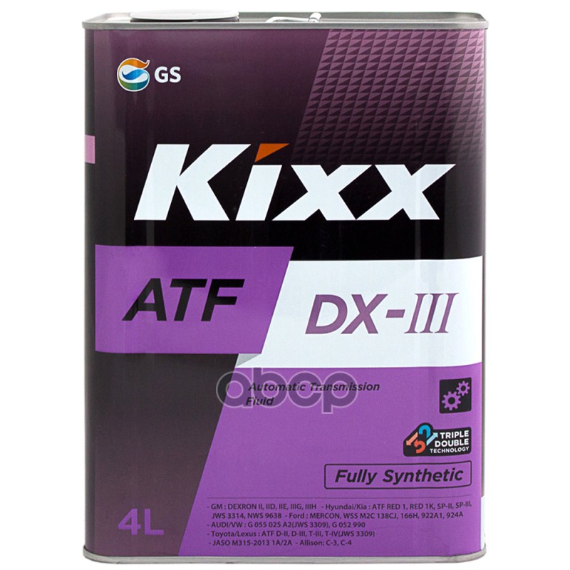 Масло трансмиссионное Kixx ATF DX-III синтетическое 4 л L250944TE1 Kixx арт. L250944TE1
