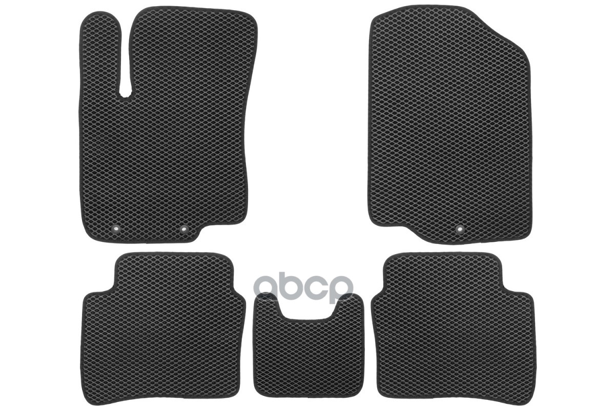 Коврики в салон EVA для HYUNDAI Solaris (I, Ir) 2010-2017 / KIA Rio (III, IIIr) 2011-2017 (черная окантовка), 5шт. / Хендай С...