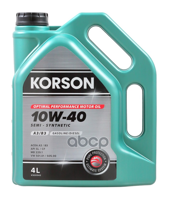 Korson 10W-40 Semi-Synthetic A3/B4 4Л (Полусинт. Мотор. Масло)
