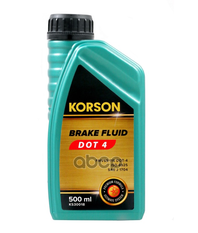 Тормозная жидкость BRAKE FLUID DOT 4  500млl Korson арт. ks30018
