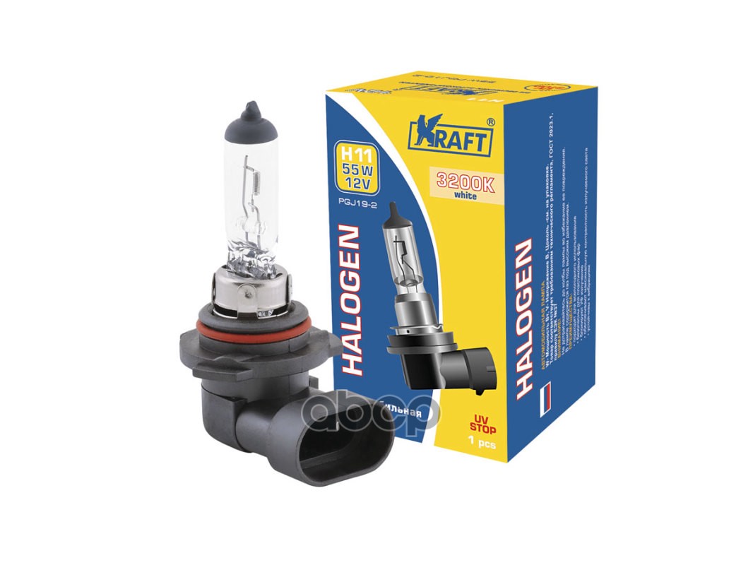 Лампа 12V H11 55W Pgj19-2 Kraft 1 Шт. Картон Kt700020 Kraft арт. KT700020