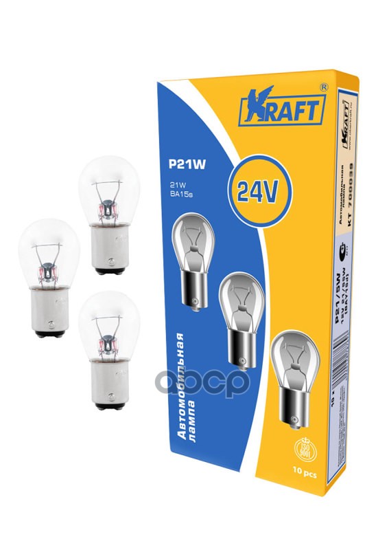 Лампа 12V P21w 21W Ba15s Kraft 1 Шт. Картон Kt700042 Kraft арт. KT700042
