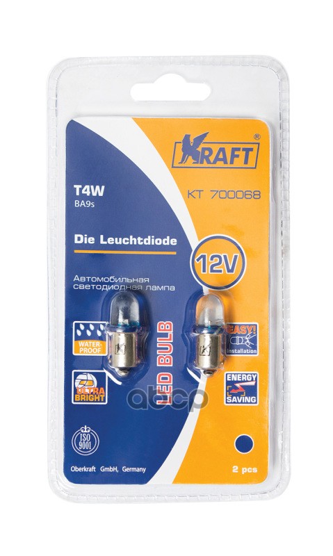 Лампа Светодиодная 12V T4w 4W Ba9s Kraft 2 Шт. Картон Kt700068 Kraft арт. KT700068