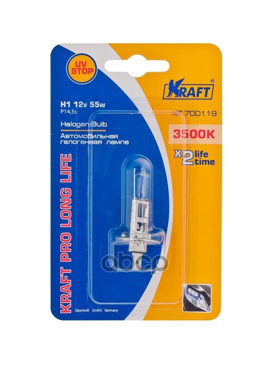 Лампа 24V H1 55W P14,5S Kraft 1 Шт. Картон Kt700119 Kraft арт. KT700119