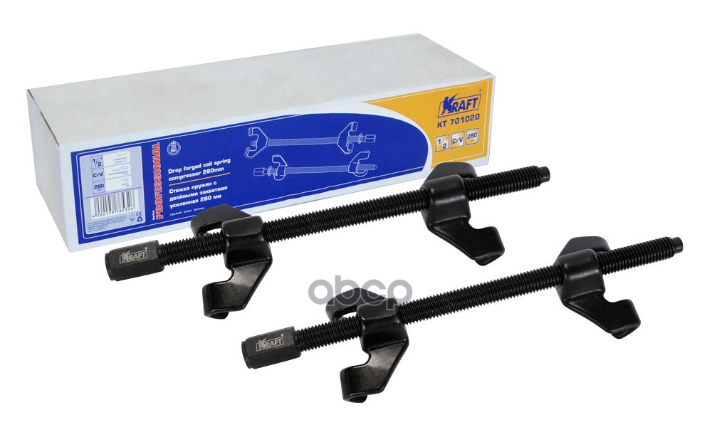 Стяжка Пружин С Двойными Захватами Усиленная 280 Мм (Cr-V) Kraft Kt701020 Kraft арт. KT701020
