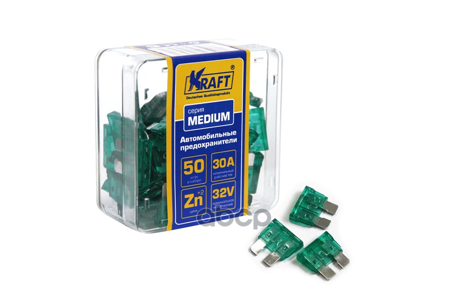 Набор предохранителей 30а (medium 50шт) пласт.кор. KRAFT KT870007 Kraft арт. KT870007