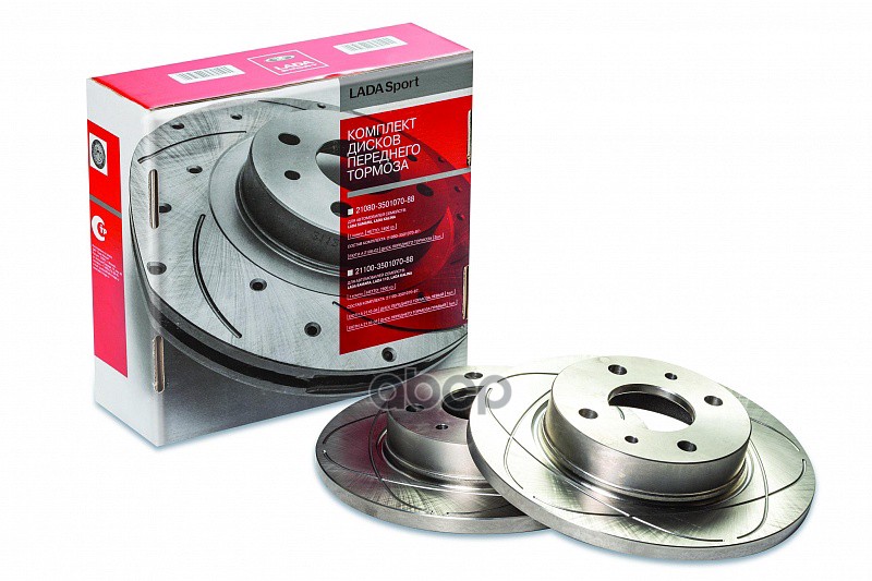 Диск тормозной передний ВАЗ 2108-15 R-13 Lada Sport в упак. (к-т 2 шт.) 2108-15  LADA 21080350107088 LADA арт. 21080350107088