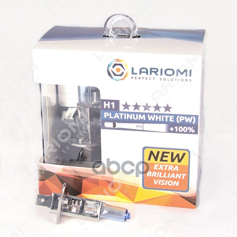 Лампа Галогенная H1 12V 55W P14.5s Platinum White (+100) (Коробка 2 Шт.) LARIOMI арт. LB1111PW