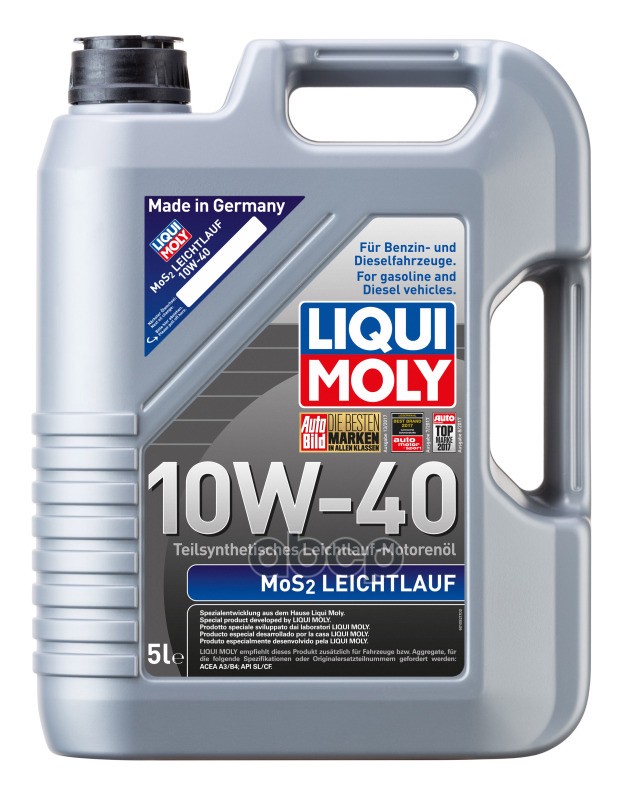 LIQUI MOLY Масло моторное LIQUI MOLY MoS2 Leichtlauf 10W-40 полусинтетическое 5 л  1931 / 2184