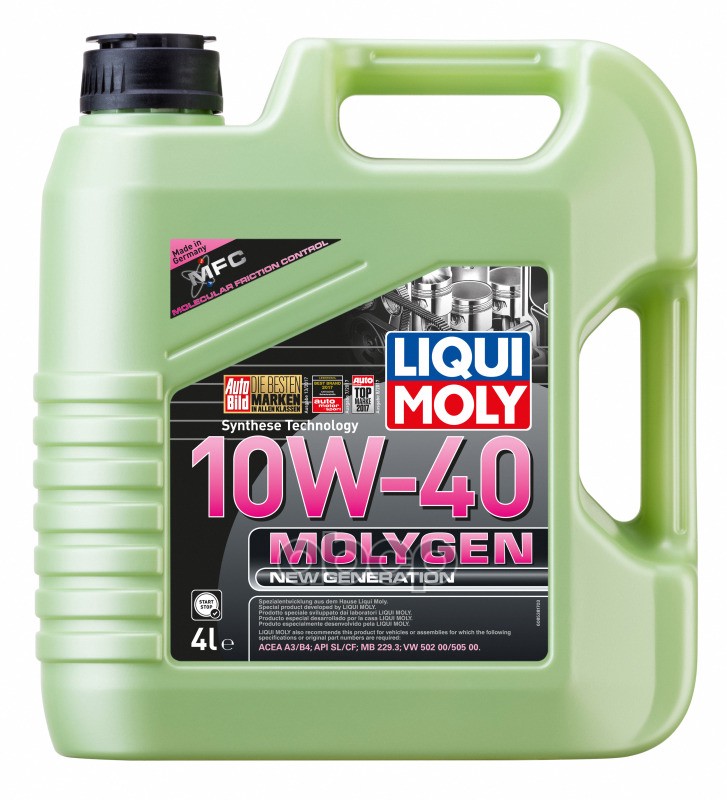 LIQUI MOLY Масло моторное LIQUI MOLY Molygen New Generation 10W-40 полусинтетическое 4 л  9060 / 8538