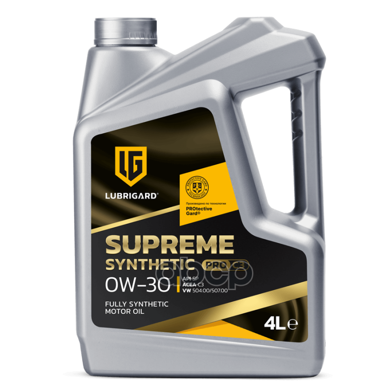Масло Моторное Supreme Synthetic Pro С3 0W30, 4Л Lubrigard Lgpspmsc3030ch16 LUBRIGARD арт. LGPSPMSC3030CH16