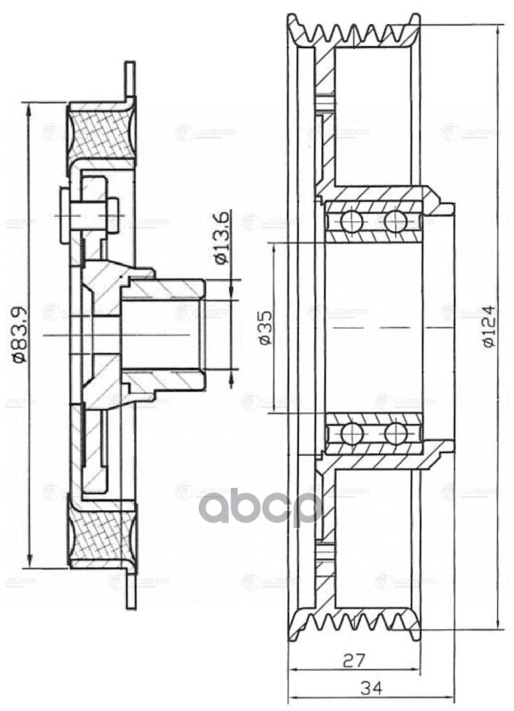 Муфта компрессора кондиц. в сборе для KIA Ceed 12-/Cerato III 13- 1.6i LCC0801 LUZAR арт. LCC0801
