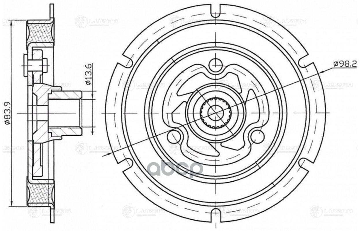 Пластина срывная муфты компрессора кондиц. для а/м KIA Ceed (12-)/Cerato III (13-) 1.6i (LCH 0801) LUZAR арт. LCH0801