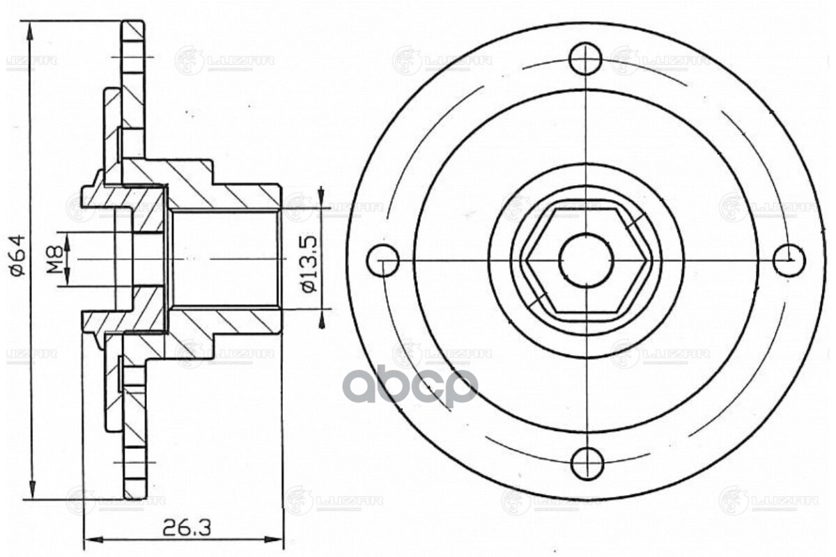 Пластина срывная муфты компрессора кондиц. для а/м Kia Sorento II (12-) 2.4i (LCH 0802) LUZAR арт. LCH0802
