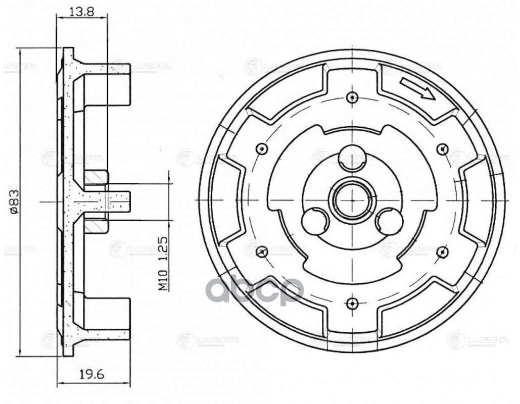 Пластина срывная муфты компрессора кондиц. для Skoda Octavia A5 04- тип Denso LCH1801 LUZAR арт. LCH1801