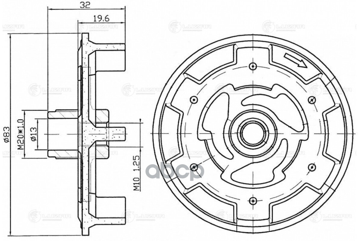 Пластина срывная муфты компрессора кондиц. для а/м Opel Corsa D (06-) (LCH 2101) LUZAR арт. LCH2101