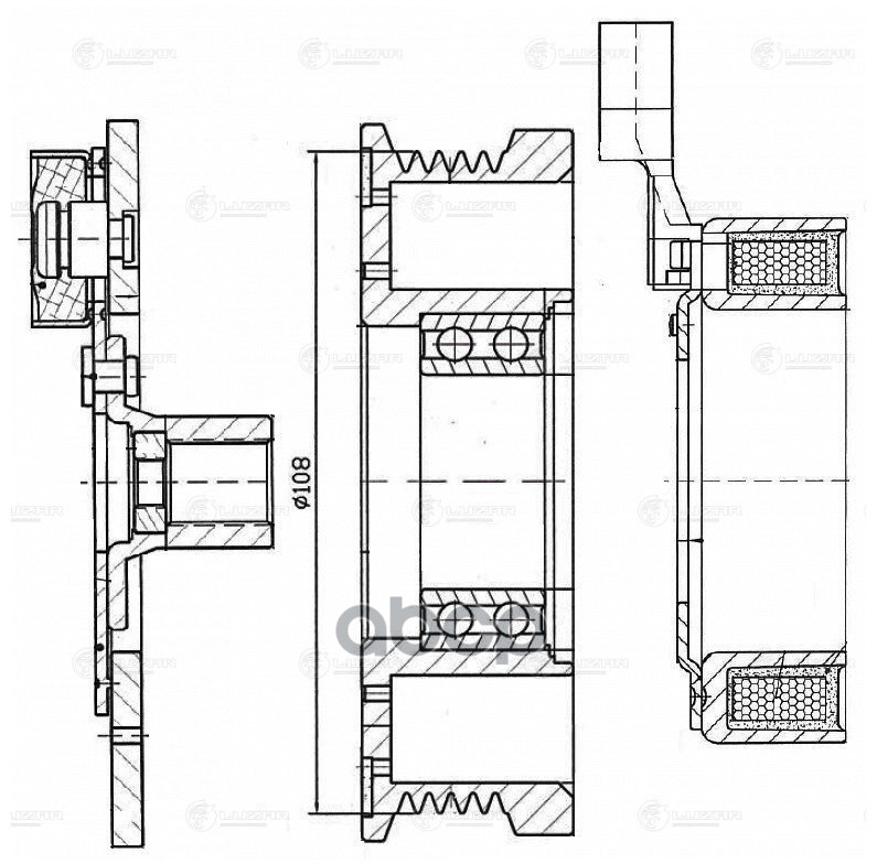 Муфта эл/магн. компрессора кондиц. для а/м Ford Focus II (05-) 1.4i/1.6i (LMAC 1001) LUZAR арт. LMAC1001