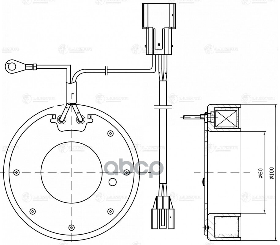Катушка эл/магн. компрессора кондиц. для а/м Hyundai iX35 (10-)/Kia Sportage III (10-) 2.0i (LMCC 08 LUZAR арт. LMCC0805