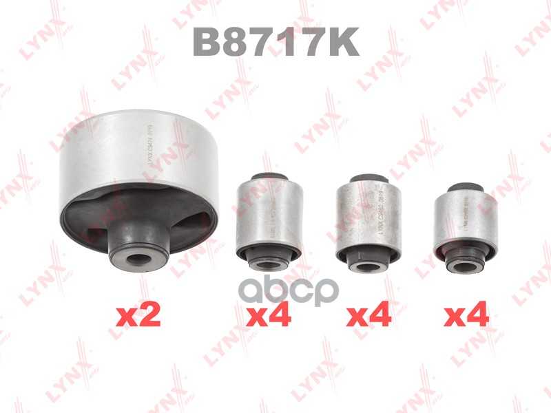 Комплект сайлентблоков / Рычагов / Зад. подв. MITSIBISHI Lancer(CS) 1.6-2.0 03> LYNXauto арт. b8717k