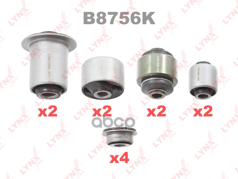 Комплект сайлентблоков / Рычагов + Цапфа / Зад. подв. TOYOTA RAV 4 III 2.0-2.4 06> LYNXauto арт. b8756k