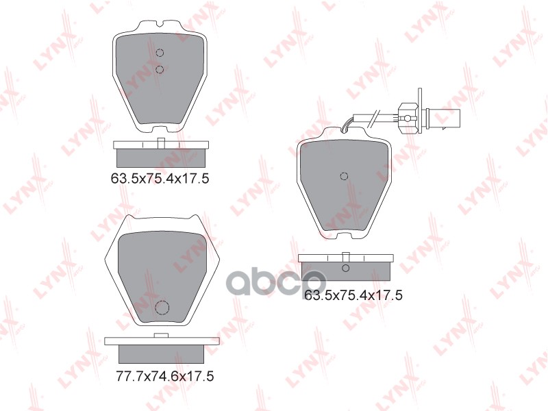 Колодки тормозные передние подходит для AUDI S4 2.7T 97-01 / A6 1.8T-4.2 97-05 / Allroad 2.5D-4.2 00-05 BD-1225 LYNXauto арт....