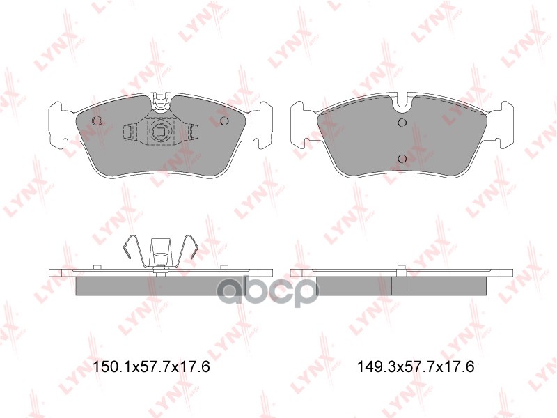 Колодки тормозные передние BMW 1(E81-88) 1.6-2.0D 06-12 / 3(E90) 1.6-2.0 05-11 LYNXauto арт. bd-1422