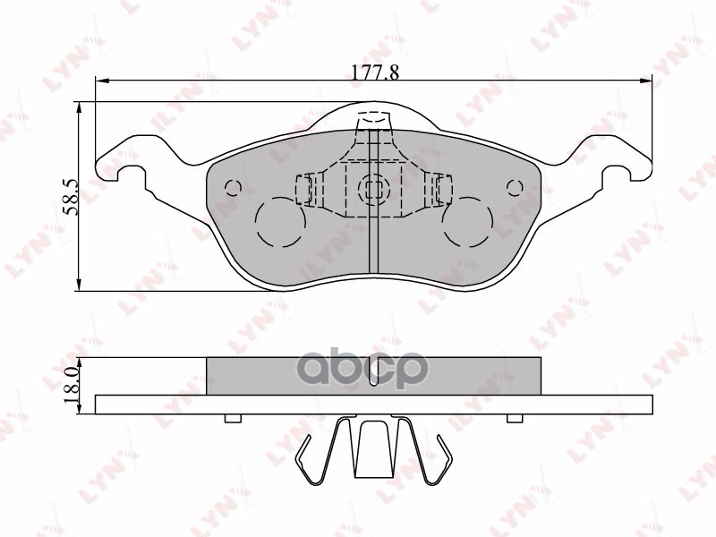 Колодки тормозные передние FORD Focus I 98> LYNXauto арт. bd-3009