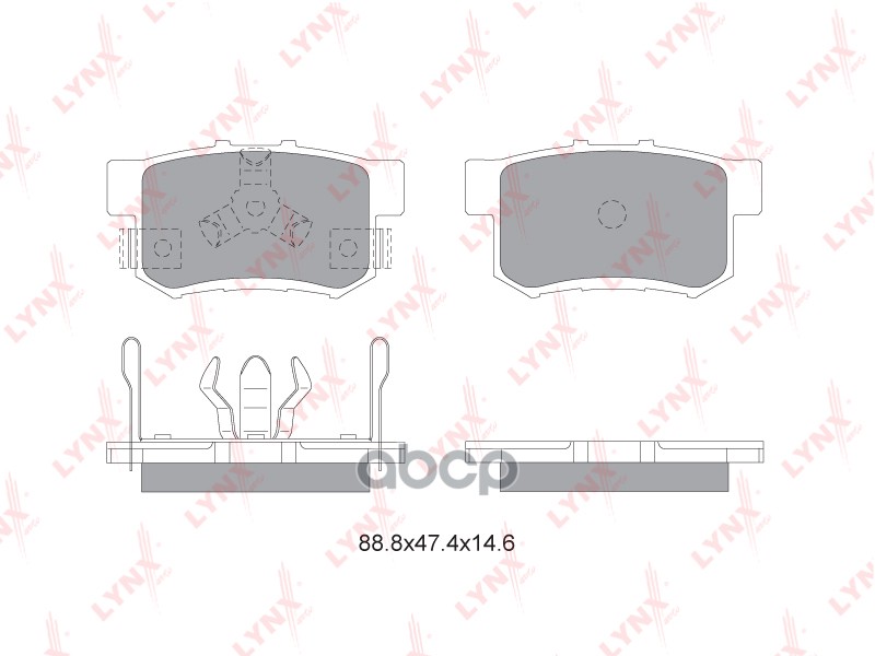 Колодки тормозные задние HONDA Accord VII 2.0 03> / VIII 2.0-2.4 08> / CR-V II 2.0-2.2D 02-06 / IV 2 LYNXauto арт. bd-3434