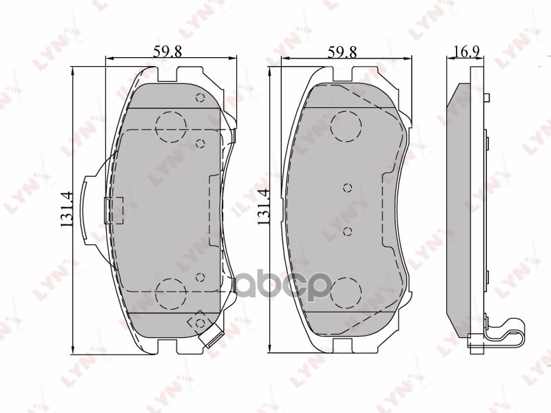 Колодки тормозные передние подходит для HYUNDAI Elantra 06/Sonata 01/Tucson 04, KIA Magentis 05/Sportage 04 BD-3602 LYNXauto ...