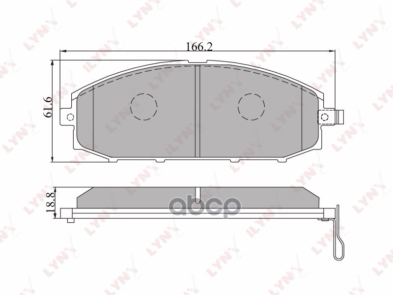 Колодки тормозные передние NISSAN Patrol(Y61) 97> LYNXauto арт. bd-5715