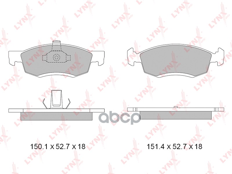 Колодки тормозные передние RENAULT Logan I 1.5D-1.6 05> / Sandero I 1.5D 08> LYNXauto арт. bd-6324