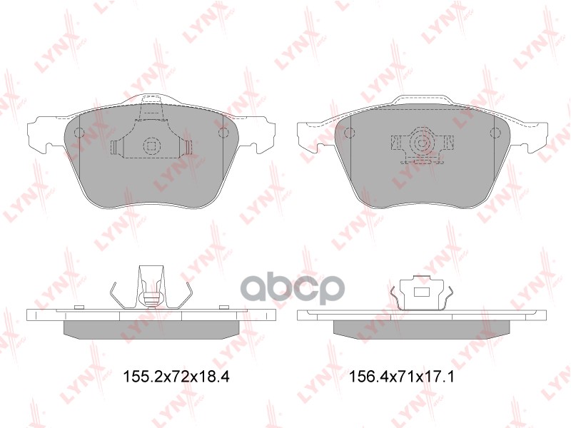Колодки тормозные передние VOVLO S60 2.0-2.5T 00-10 / S80 2.4-2.4D 99-06 / XC90 2.4D-4.4 02> LYNXauto арт. bd-7818