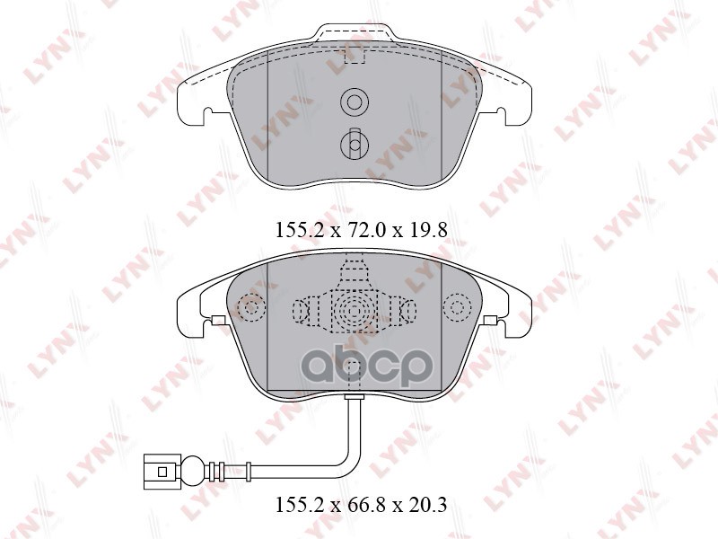Колодки тормозные передние VW Tiguan 1.4-2.0 07> LYNXauto арт. bd-8038