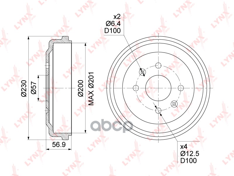 Барабан тормозной (200x40 5) CHEVROLET Aveo 08> / Spark(M300) 10> LYNXauto арт. bm-1012